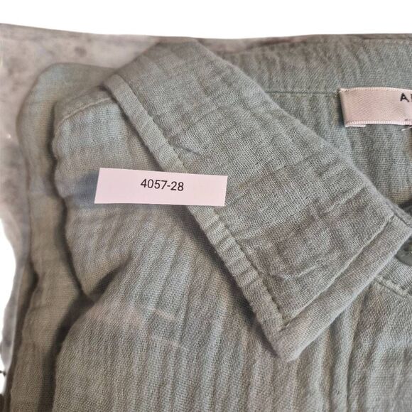 Anne Klein Women's Sage Green Cotton Gauze Button Down Shirt NEW NWOT - Picture 10 of 12